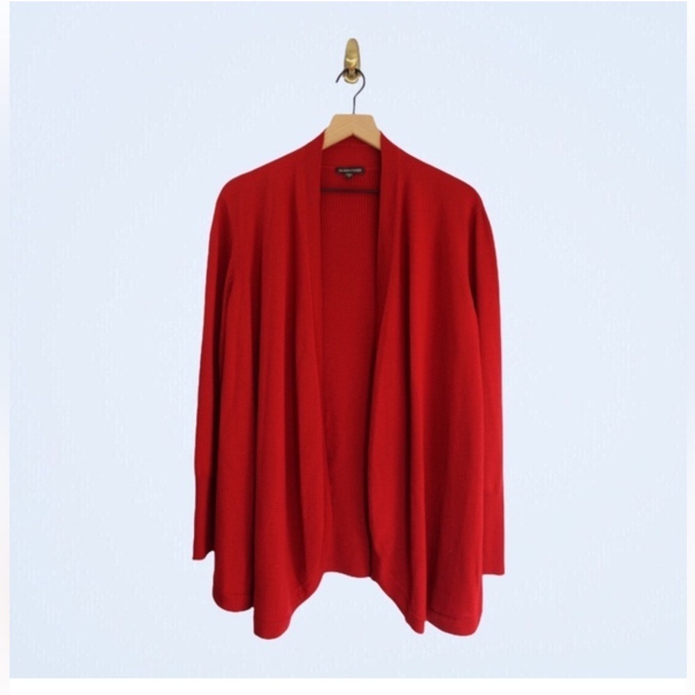 Eileen Fisher 💯 merino wool Women's waterfall Cardigan